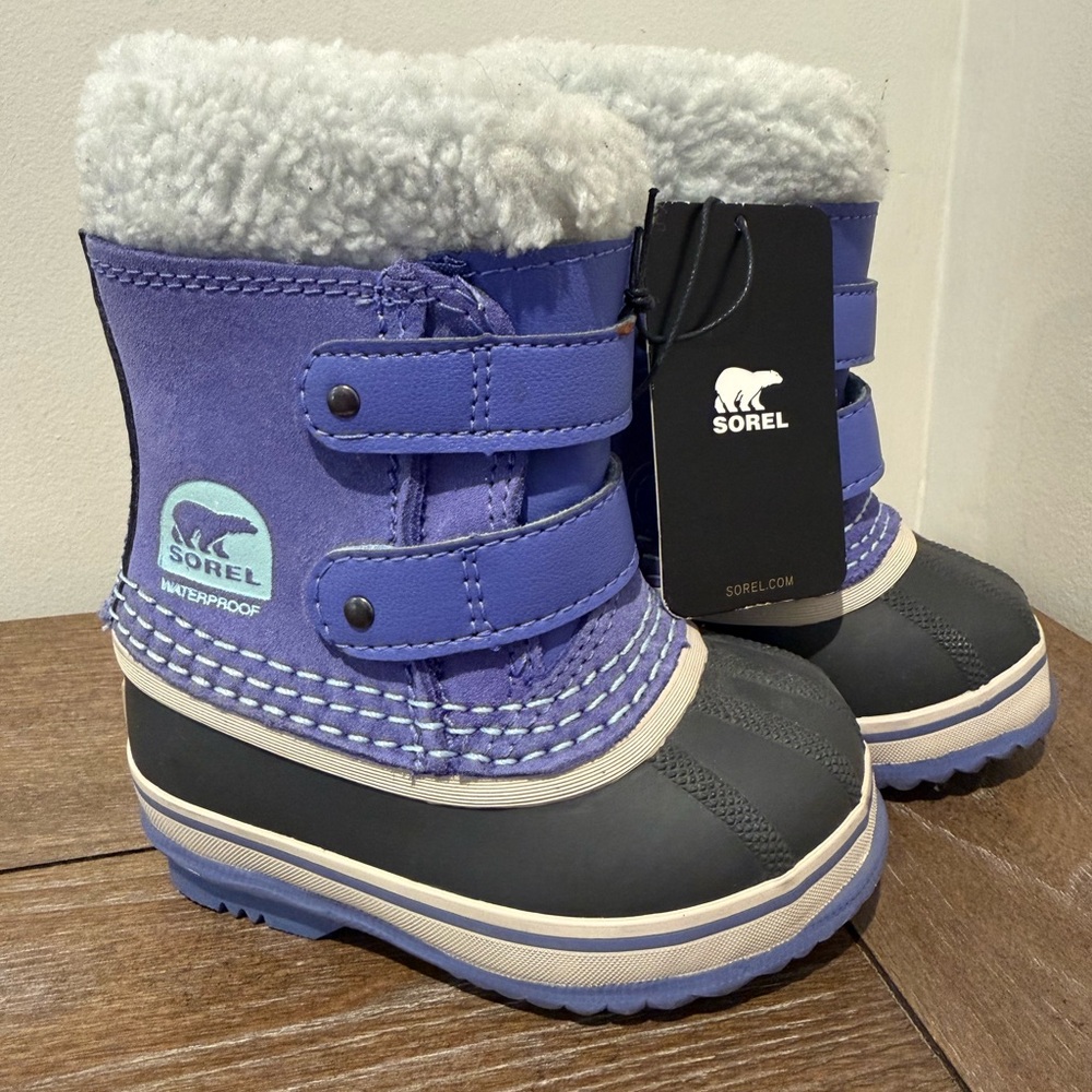 NWT Sorel 1964 Pac Strap Waterproof Winter Toddler Girls Snow Boots Sz 6 Purple